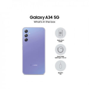 Samsung Galaxy A34 5G (Awesome Violet, 8GB, 256GB Storage) | 48 MP No Shake Cam (OIS) | IP67 | Gorilla Glass 5 | Voice Focus | Travel Adapter to be Purchased Separately