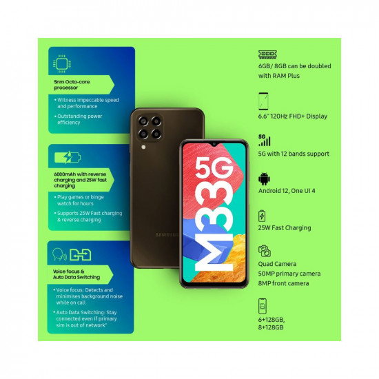 samsung-galaxy-m33-5g-emerald-brown-8gb-128gb-storage--6000mah-battery--16gb-ram-with-ram-plus--without-charger-777854_l