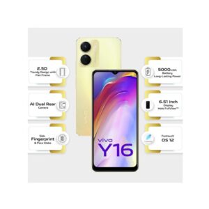 Vivo Y16 (Drizzling Gold, 4GB RAM, 64GB Storage)