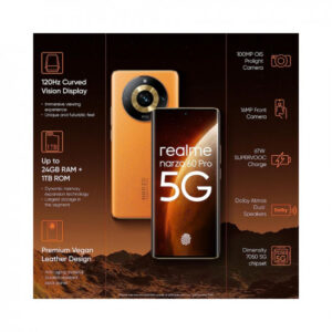 realme narzo 60 5G (Mars Orange,8GB+128GB) 90Hz Super AMOLED Display | Ultra Premium Vegan Leather Design | with 33W SUPERVOOC Charger