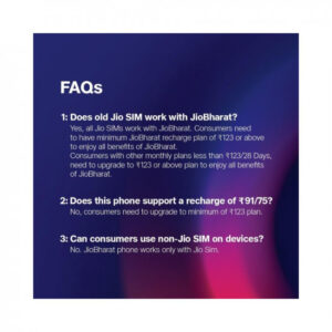 JioBharat B1 4G Keypad Phone with JioCinema, JioSaavn, JioPay (UPI), 2.4 Inch Big Display, Powerful 2000mAh Battery, Digital Camera | Blue | Locked for JioNetwork
