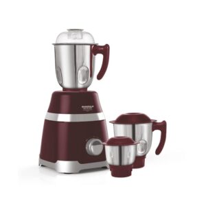 Maharaja Whiteline Ultramax Plus Mixer Grinder, 800W, 3 Jars, Burgundy