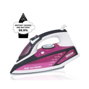 Inalsa Flair 2200 W Steam Iron, Vertical Steaming, Anti-Calcium System, Ceramic Non-Stick