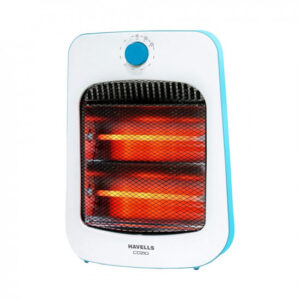 Havells Cozio Quartz Room Heater 800 Watt, 2 Heat Setting, 2 Year Warranty (White, Blue)
