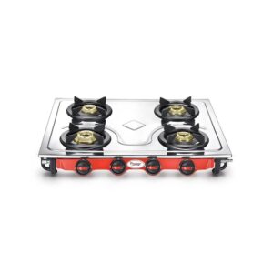 Prestige Sleek 4B Stainless Steel L.P Gas Stove, 4 Burners