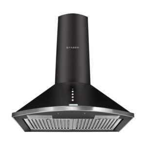 Faber 60 cm 1000 m³/HR Pyramid Kitchen Chimney (HOOD CLASS PLUS PB BK LTW 60, 2 Baffle Filters, Black)