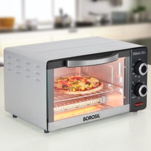 Borosil Prima 10 L Oven Toaster & Griller, 3 Cooking Modes, Stay-on Function, Black