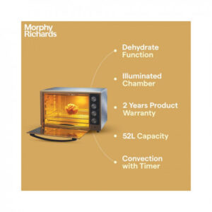 Morphy Richards 52Rcss Superb 52 Litres Oven Toaster Griller (52 Litres Otg) With Dehydrate Function,Convection&Motorized Rotisserie,Baking Oven,Premium Gold&Matt Black,1800 Watts,52 Liter