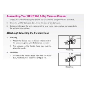 KENT – KSL-612 Wet and Dry Vacuum Cleaner 1200-Watt (Metallic Silver)