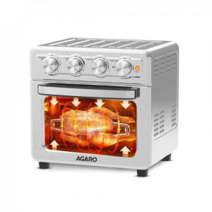 AGARO Regal Air Fryer, 23L, Family Rotisserie Oven, 1800W Electric Air Fryer Toaster Oven, 7 Presets Menu for Baking, Roasting, Toasting and Reheat, with Accessories, Silver