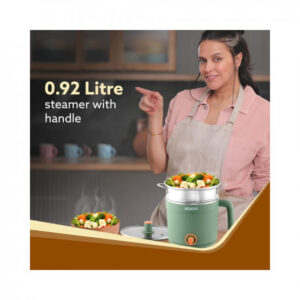 AGARO Regency Multi Cook Kettle With Steamer, 1.2L Inner Pot, Double Layered Body, Variable Temperature Settings, Wide Mouth, Boiling, Steaming, Tea, Coffee, Egg, Vegetable Boiling, 600W, Sea Green