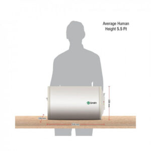 AO Smith HAS-X1-015-RHS Storage 15 Litre Horizontal Water Heater (Geyser)Rust-proof outer Body|Compact Size|Fits under false ceilings|Suitable- High-rise Buildings|8 Bar High Pressure rating