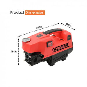Cheston Car Washer High Pressure Pump | 1 Year Warranty | 1800 Watts, 120 Bars, 6.5L/Min Flow Rate, Pressure Washer for Car Washing with 5m Hose Pipe, Car/Bike Cleaning Supplies (Black & Orange)