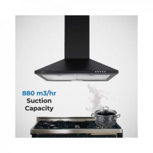 Elica 60 cm 880 m3/hr Kitchen Chimney (Strip CF 60 NERO, 2 Cassette Filters, Black)