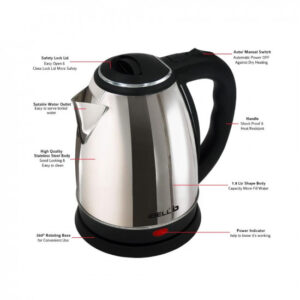 IBELL Sek18L Stainless Steel Electric Kettle, 1.8 liter, 1800W, Auto Cut-Off Feature (Silver), 1800 Watts