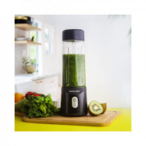 InstaCuppa Portable Blender for Smoothie, Milk Shakes, Crushing Ice and Juice, USB Rechargeable Battery with 4000 mAh 230 Watts Motor, 500 ML, built-in Jar, Black (Stainless Steel Blades)