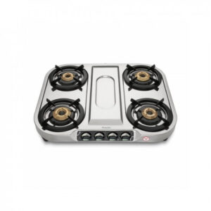 Preethi Shine stainless steel 4 Burner Gas Stove, Manual Ignition