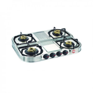 Prestige Gas Stove Duplex Dgs 4 Burner, Manual, Steel