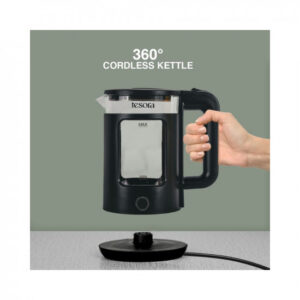 Tesora – Inspired by you Electric Glass Kettle|Borosilicate Glass Body With Cool Touch Pp Sleeve|1.5 Liters Capacity|1350 Watts|Overheating&Boil Dry Protection|1 Year Warranty(Black)