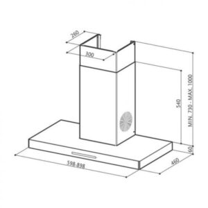 Faber HOOD STILUX 3D T2S2 BK TC LTW 90 Wall Mounted Chimney (Black 1095 CMH)