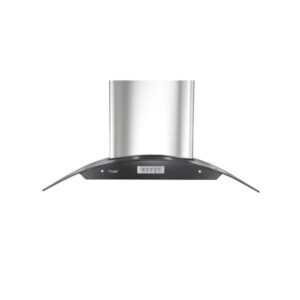 Prestige 1000m3 HR Suction Vista 900 Glass Kitchen Hood with Baffle Filters Silver Black