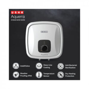 Usha Aquerra 25 Litre 5 Star Storage Water Heater (White), Wall Mounting