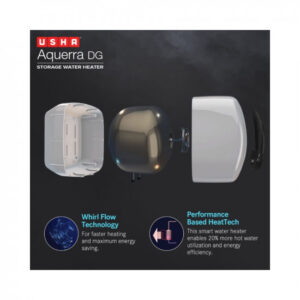Usha Aquerra Dg 15 Litre 5 Star Digital Storage Water Heater With Remote (White), Wall Mounting