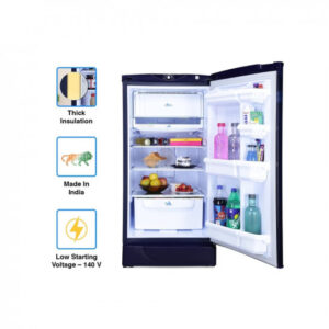 Godrej 180 L 2 Star Advanced Capillary Technology, With Jumbo Vegetable Tray Direct Cool Single Door Refrigerator(2023 Model, RD EDGE 205B WRF PP BL, Pep Blue)