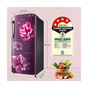 Samsung 183 L 4 Star Digital Inverter Direct Cool Single Door Refrigerator (RR20C1724CR/HL, Red, Camellia Purple 2023 Model)