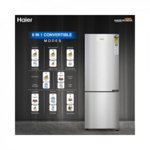 Haier 237 L 3 Star Frost Free Inverter Double Door Bottom Mount Refrigerator (2023 Model, HEB-243GS-P, Moon Silver, Convertible)